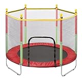 Youyijia Trampolin Kinder Bodentrampolin mit Sicherheitsnetz Outdoor Gartentrampolin Zuhause Sportgeräte Kindertrampolin 140cm Durchmesser belastbar bis 90kg