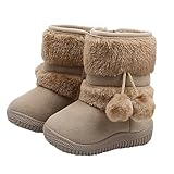 Ipetboom Winter Stiefel Weiche Sohle Rutschfest Wärmend Prewalker Kinderschuhe Mädchen Jungen Niedrige Schneestiefel Beige Innenlänge