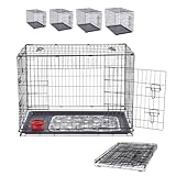 Arebos Hundekäfig 63 x 45 x 51 cm | Hundetransportbox Auto klappbar | Hundebox faltbar | Transportbox Hund mit 2 Türen | Hundekäfig für Zuhause inkl. Kuscheldecke + Napf | S Schwarz