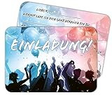 14 Einladungskarten zum Geburtstag oder Tanzpartys. Qualitätsdruck mit abgerundeten Ecken zum Geburtstag, für Feiern, Partys und für besondere Anlässe.