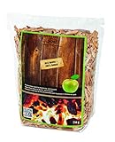 RÖSLE Räucherchips Apfel, 750 g, für Räucherbox auf Smoker, Holzkohle- und Gasgrills, rauchaktiv, naturbelassenes Holz, Braun