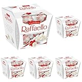 Ferrero Raffaello – Feine Creme, knackige Mandel, knusprige Waffel und Kokosflocken – 1 Packung à 150 g (Packung mit 5)