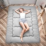 MAXYOYO Klappmatratze Futon Matratze Bodenmatratze Gepolsterte Japanische Tatami Gesteppte Bett, Dicke Faltmatratze Schlafmatte Rollmatratze Bodenliege Gästematratze (Grau, 90x190 cm)