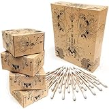 Nature Nerds - Wattestäbchen (800 Stück) aus Bambus & Bio-Baumwolle, plastikfrei, Q-Tips