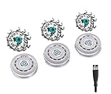 SH70 Ersatzklingen, kompatibel mit Philips Serie S7000 Elektrorasierern, langlebig und hochwertige SH70 Rasierkopfklingen, einfach zu installieren, 3er-Pack, 1 Bürste