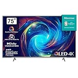 Hisense 75E7KQ PRO 189cm (75 Zoll) Fernseher, 4K UHD, QLED, Smart TV, HDR, Dolby Vision IQ, 144Hz (VRR), HDMI 2.1, Game Mode PRO, Triple Tuner, Alexa Built-In, Dolby Atmos, Dunkelgrau [2023]