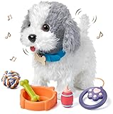 OR OR TU Hund Spielzeug Kinder Plüschwelpe Leckt Elektronische Haustiere mit Ferngesteuerter, Spielzeug Hund der Läuft und Bellt, Interaktives Spielzeug für Kinder Mädchen Junge Geschenk