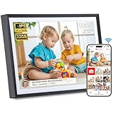 Digitaler Bilderrahmen WLAN 10,1 Zoll, 1280 x 800 HD IPS-Touchscreen Elektronischer Bilderrahmen mit 32 GB Speicher, Automatische Drehung, Teilen von Fotos oder Videos überall über Frameo App