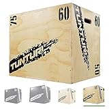 Tunturi Plyo Box, Plyoboxen in 40 x 50 x 60 cm, Sprungbox aus Holz