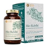 Bio Reishi - 120 Kapseln hochdosiert / 1500 mg hochwertiges Bio Reishi Extrakt mit 600 mg Polysacchariden pro Tagesdosis / Vegan, Zertifiziert & Nachhaltig im Glas