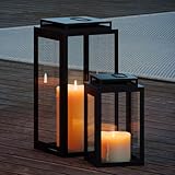 draadwerk® Laternen 2er Set | Große Gartenlaternen | Wohndekoration für Innen & Außen | Große Outdoor-Windlichter | Designer Dekoration für Wohnzimmer, Balkon & Garten (Schwarz)