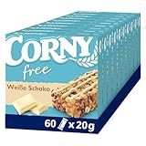 Müsliriegel Corny free Weiße Schoko, ohne Zuckerzusatz, 67 kcal pro Riegel, 60x20g