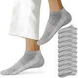 NUOZA Sneaker Socken Damen 39-42 Socken Herren 10 Paar Kurze Halbsocken Baumwolle Unisex, 201-Grau