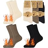 Belloxis 3 Paare Alpaka Socken Thermosocken Damen 39-42 Wollsocken Kuschelsocken Damen Dicke Socken Damen Wintersocken Damen Thermo Socken Warme Socken Wärmesocken Stricksocken Damen 39-42