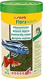 sera Flora Nature 250 ml Pflanzenfutter aus Flocken mit ballaststoff- & carotinoidreichen Inhaltsstoffen, Flockenfutter fürs Aquarium, Fischfutter mit hoher Futterverwertbarkeit (somit weniger Algen)