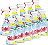 Sidolin Zitrus, Glasreiniger mit Abperl-Effekt (10 x 500 ml Sprühflasche)