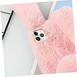 BEBEMOKO Plüsch Handyhülle für Pro Niedliches Kaninchenohren Design TPU Kunstpelz Antifall Kratzfest Schutzhülle für Täglichen Gebrauch