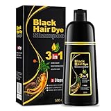 Schwarzes Haarfärbeshampoo Sofort-Haarfarben-Shampoo Haarfärbemittel Haarfärbung Color Shampoo langanhaltende Farbe für Männer und Frauen 500ML