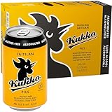 KUKKO PILS Alkoholfrei (24 X 0,33 L Dose) EINWEG | Finnisches Bier im tragbaren Party-Pack (0,3% vol.) | Glutenfrei mit Gerstenmalz | Preis inkl. Pfand