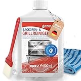 Maxxi Clean Backofenreiniger 500 ml Gel Paste inkl. Backofen- und Grillreiniger Pinsel löst Eingebranntes, reinigt selbsttätig - ohne Gerüche