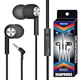 Rtinle Ohrhörer, In-Ear, Sport-Kopfhörer, magnetisch, schweißbeständig, Schalldämmung, High Definition, starker Bass, 3,5 mm Klinkenanschluss - Schwarz