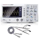 Digitales Oszilloskop,Hanmatek DOS1102 Tragbares professionelles Oszilloskop-Kit mit 2 Kanälen und Bildschirm 7 Zoll / 18 cm, TFT-LCD-Display, 110 MHz, 100 – 240 V