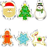 BELSVOR Set mit 6 Ausstechformen Weihnachten, Ausstecher weihnachten aus Edelstahl, Weihnachten Ausstechformen für Dekoration Keks/Kuchen/Plätzchen/Gebäck, Keksausstecher Weihnachten 6 Stück