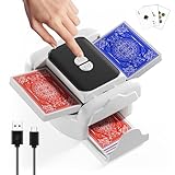 snookids® Kartenmischmaschine Elektrische Mischmaschine für 1–2 Decks Auto & Manueller Wiederaufladbar 2000mAh Geräuscharm für Poker UNO Blackjack Skip-BO Phase 10 Texas Hold'em Weihnachten Geschenke