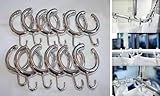 KS Handel 24 14 x DUSCHVORHANGRINGE OFFEN BARRIEREFREI Silber GLÄNZEND MIT Haken FÜR DUSCHVORHANG DUSCHVORHANGSTANGE! Shower Curtain Rings!