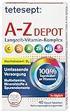 tetesept Vitamin A-Z Depot Tabletten | 1 x 40 Tabletten Depot | Nahrungsergänzungsmittel für eine umfassende Versorgung an Vitaminen, Mineralstoffen und Spurenelementen