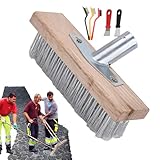 Rutsche für den Außenbereich - robuste Stahlbesen zur Reinigung und robuste Außenbesen | Metall-Schreibe mit Holzgriffen, erklärt durch einen kleinen Gartenbesen für