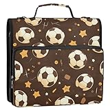 Brauner Ordner mit 3 Ringen, Reißverschluss mit Schultergurt und Griff, mehrere Taschen, Dokumentenmappe, Organizer für Mittelschüler