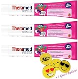 3 X 75 ml Theramed-Junior Erdbeer Zahnpasta (ab 6+) ►ohne Minze & Menthol◄ Zahncreme Kinder-Zahnpasta + 1 Gratis Radierer von ManyMore*