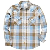 Dubinik® Herren Flanellhemd Flanellhemd Herren Kariert Western Cowboy Vintage Langarm Druckknöpfe Baumwolle Freizeithemden