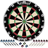 Seydrey Dartscheibe Kork Dartscheibe mit Pfeilen Offizielles Steeldartscheibe Dartscheibe Steeldart Dartscheibe Set 12 Dartpfeile Metallspitze