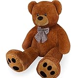 monzana® Teddybär L - XXXL 50-175cm Weiches Fell Schleife Tatzendruck Geschenk Plüschtier Kuscheltier Stofftier Riesen Teddy Bär