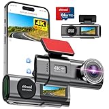 4K WiFi Dashcam Auto Vorne,App-Steuerung Auto Dashcam mit 64G SD-Karte und Abnehmbare Halterung,1.47' IPS Bildschirm,170°Superweitwinkel,Nachtsicht,WDR,G-Sensor,Loop-Aufnahm,24H Parküberwachung