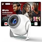 Mini Beamer, Projektor, Mini Projector 1080P Full HD, 480 ANSI Lumen, Android 14 System, 8K Dekodierung, WiFi 6 Bluetooth 5.4, Automatische Trapezkorrektur, 180° Drehbar, Beamer 4K Heimkino