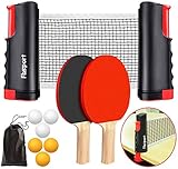 tischtennisnetz Tischtennis Set mit Netz Tischtennis Set Kinder tischtennisschläger Set mit Netz Ausziehbare Tischtennisnetze,6 Ping-Pong Bälle,1*Mesh Bag,tragbar Tischtennissets Spiel