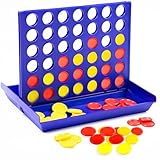 VingaHouse 4 in Einer Reihe Spiel, Strategiespiel für 2 Spieler, Familienspiel ab 3, 4, 5, 6 Jahren, Pädagogisches Lernspielzeug für Kinder und Erwachsene, Geschenkidee für Zuhause und Reisen (Groß)