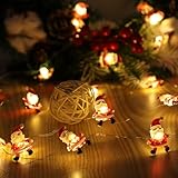 Auting weihnachtsdeko innen, 4m 40 leds Warmweiß Weihnachtsmann Weihnachtsdeko mit Timer-Funktion, weihnachtsbeleuchtung innen, für Lichtervorhang, Party, Weihnachten,Weihnachtsbaum