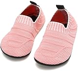 BARFULKER Hausschuhe Kinder Jungen Lauflernschuhe Mädchen Hüttenschuhe Baby Pantoffeln Bequem Leicht Rutschfeste Kleinkinder Lauflernschuhe Turnschläppchen Barfußschuhe Slippers(Pink,22/23 EU)