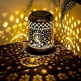 GIGALUMI Solarlaternen für den Außenbereich, hängende Solar-Gartenlichter mit Feen-Motiv, wasserdichte Gartendekoration aus Metall für Hof, Terrasse, Veranda, Hinterhof, Rasen