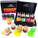 Hallingers Badesalz Klassiker - Pink - 8 Sorten Badesalz Geschenk-Set mit Totes Meer-Salzen, 8 Badesalze Set in Schraubläsern und Box (Set) - Muttertagsgeschenk & Geschenkideen zum Vatertag | Geburtst