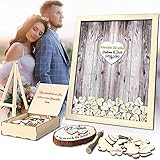 Neamon Gästebuch Hochzeit Holz Blanko Taufbuch Gästebuch Geburtstag Babyparty Gästebuch Taufe Holz Hochzeitsalbum 120 Herzen