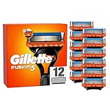 Gillette Fusion 5 Rasierklingen für Rasierer, 12 Ersatzklingen für Nassrasierer Herren mit 5-fach Klinge, Made in Germany