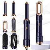 6 in 1 Air Styler Set 1000W Hairstyler mit Haartrockner, Warmluftbürste, Rundbürste, Föhnbürste, Automatischem Lockenwickler, Glättbürste, Haarstyler für Alle Haartypen, Trocknen, Glätten, Locken