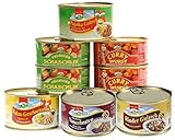 6er Set Currywurst, Paprikagulasch & Co., 2,8 kg mit 6 Sorten Fertiggerichte Konserven Lebensmittelvorrat