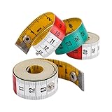 2 Stück Schneidermaßband, Körpermaßband, Masband Körpermaße, Farbiges Doppelseitiges Maßband Nähen 150 cm 60 zoll, Schneider Maßband, Bandmaß mit Knopf, für Schneider Handwerker und körpermaße