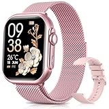Smartwatch Damen mit Telefonfunktion, 1000mAh Akku, 100 Tage Standby, 1.83' Fitnessuhr mit Herzfrequenz, SpO2, Schlafmonitor, 120+ Sportmod, IP68 Smart Watch, Schrittzähler für Android iOS Rosa